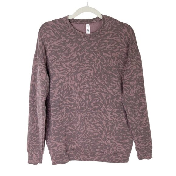 Athleta Studio to Street Sweatshirt Womens Size Small Animal Print - Picture 1 of 8